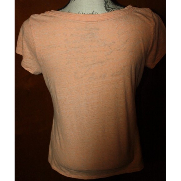3/$15 Xhileration Women's Tee Apricot/White Sz SS L  T-Shirt - Picture 5 of 6